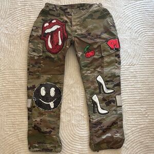Camo Women Bottoms with Fun Patches